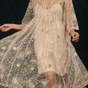 NWT Anthropologie Beaded Celestial Kaftan One Size